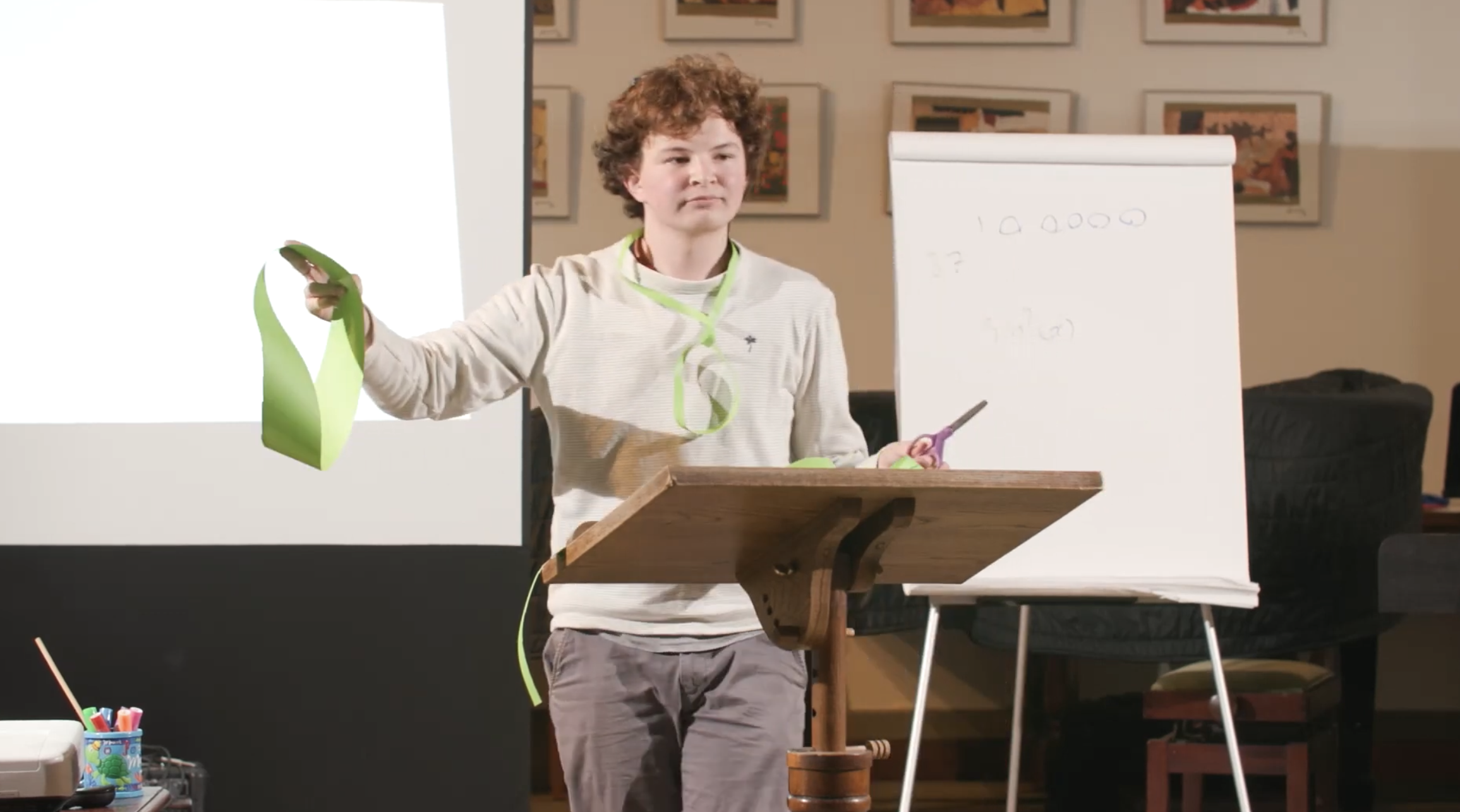 James teaching an engaged class